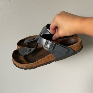 Birkenstock Gezah Metallic Blue Women's Sandals Size 37